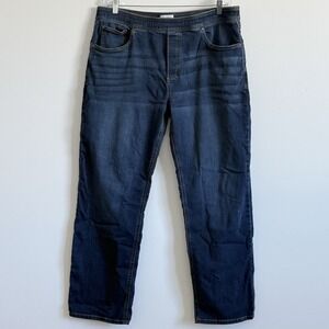 PAJAMA JEANS Blue Wide Leg Pants Soft Pull On Women's XL Comfort Lounge Stretch
